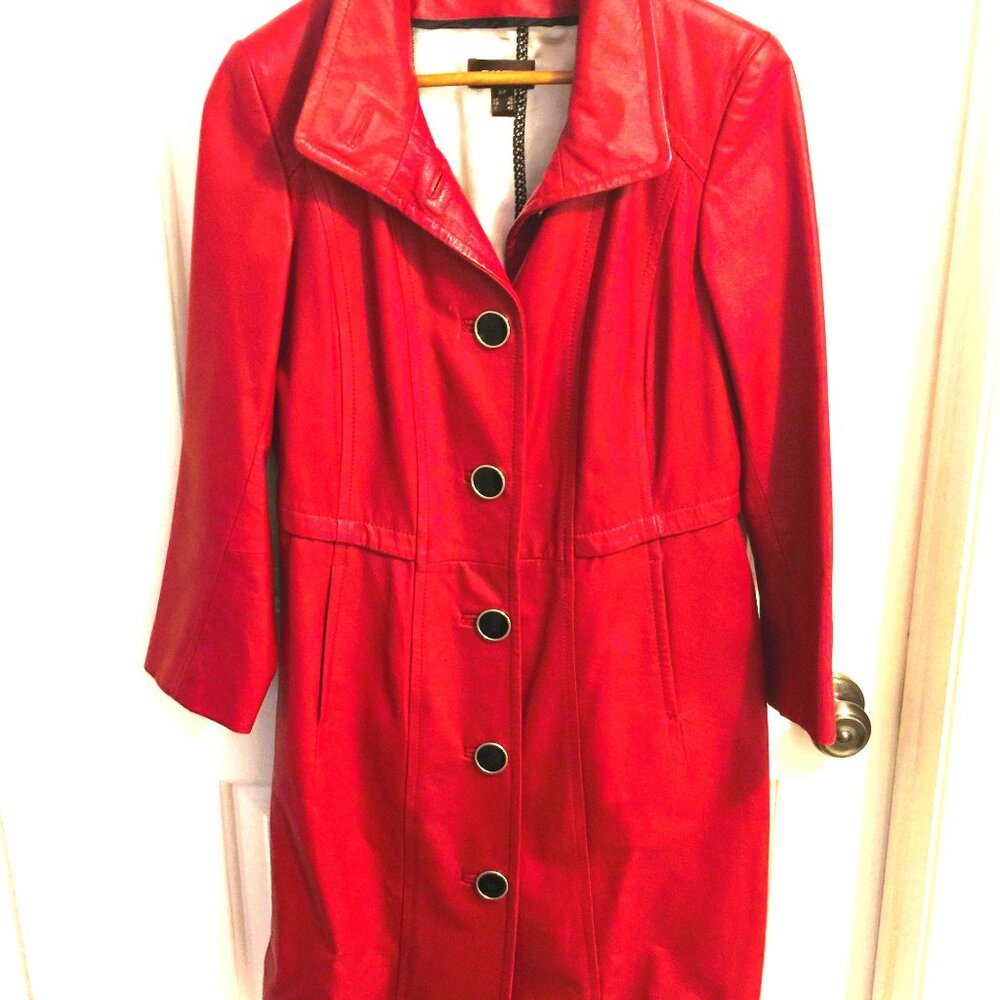 DANIER RED LEATHER COAT